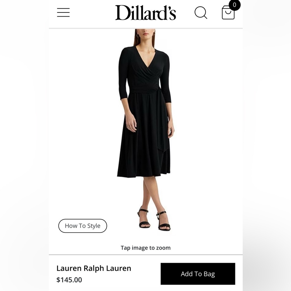 Lauren Ralph Lauren Black Midi Dress - Classic Silhouette